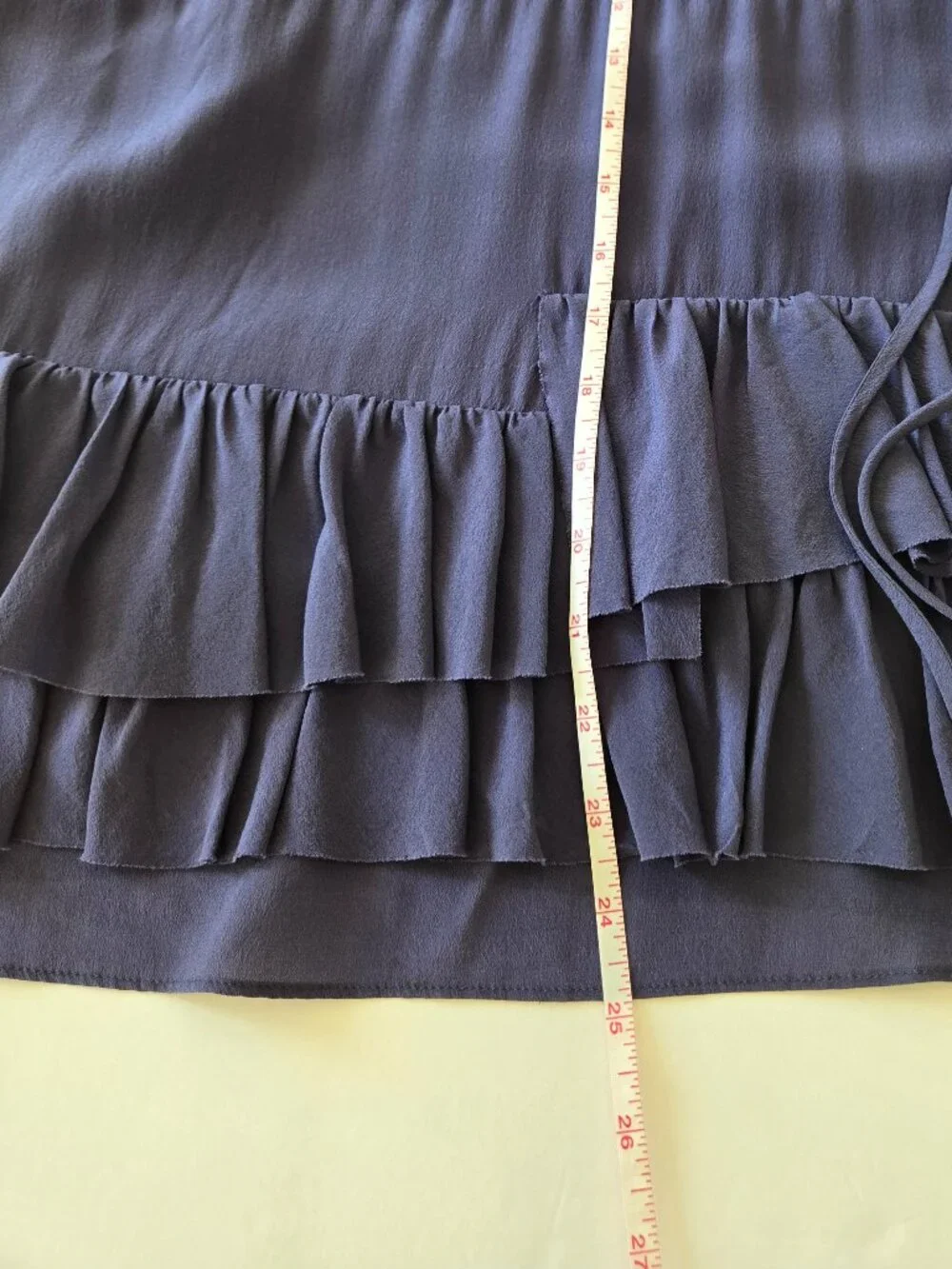 Banana Republic 100% Silk TieredRuffe Cami Mini Dress size XS Deep purple/blue
